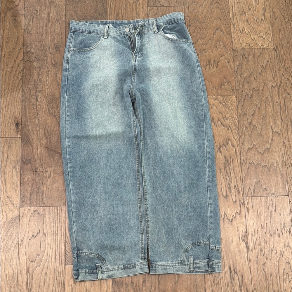 Vetements Upside DOWN Relaxed Men Jeans - Light Blue